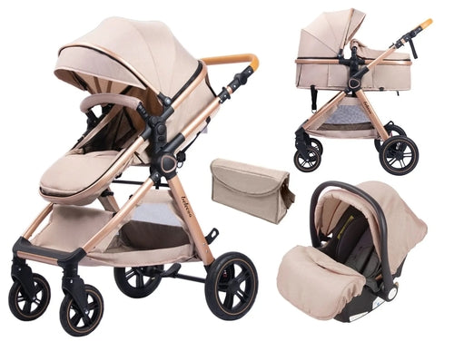 Luxe 3-in-1Kinderwagen Combinatie - Comfort & Stijl voor Jouw Baby
