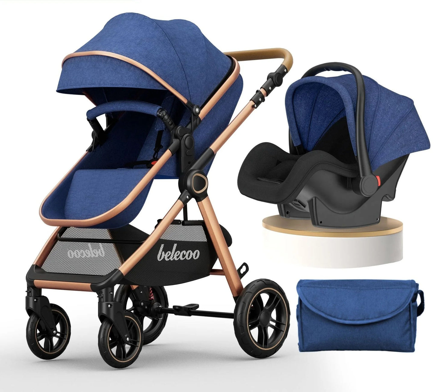 Luxe 3-in-1Kinderwagen Combinatie - Comfort & Stijl voor Jouw Baby