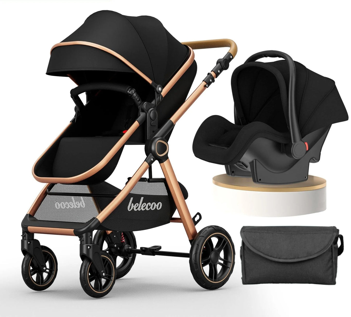 Luxe 3-in-1Kinderwagen Combinatie - Comfort & Stijl voor Jouw Baby