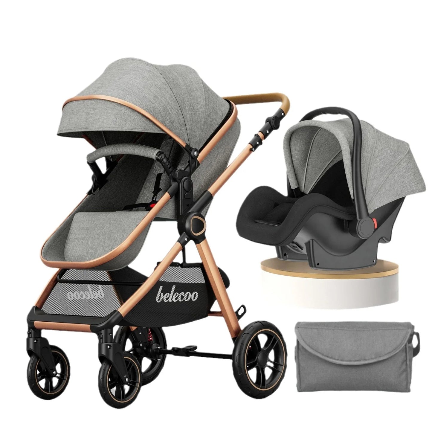 Luxe 3-in-1Kinderwagen Combinatie - Comfort & Stijl voor Jouw Baby